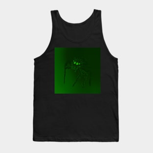 Jumping Spider Drawing V19 (Green 1) Tank Top